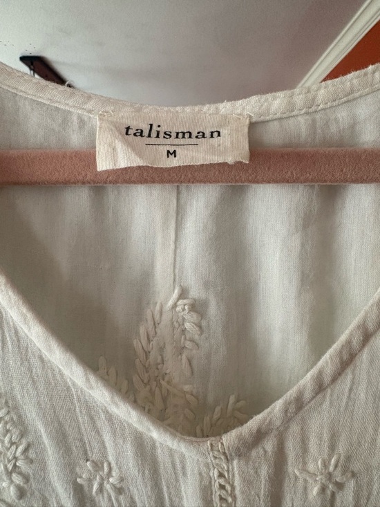 Talisman Boho White Gauze Sleeveless Maxi Dress with Embroidered Yoke Medium - Picture 2 of 11